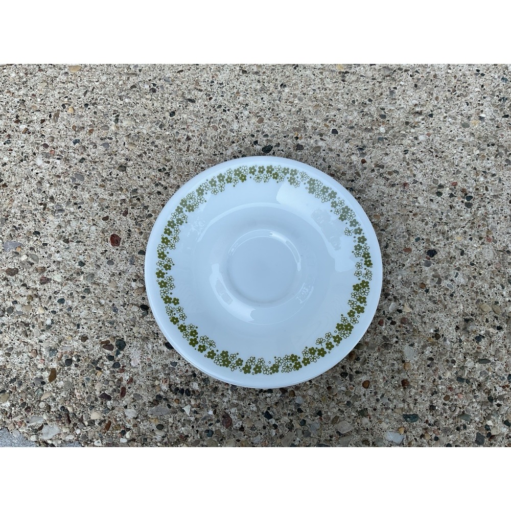 Vintage Corelle by Corning SPRING BLOSSOM "Crazy Daisy" Saucers; Set Of 4;6.5"